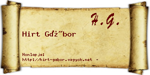 Hirt Gábor névjegykártya